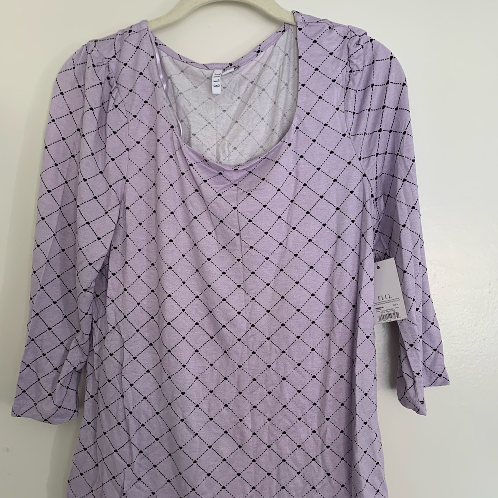 NWT ELLE Lavender Heart Print Top (M)
